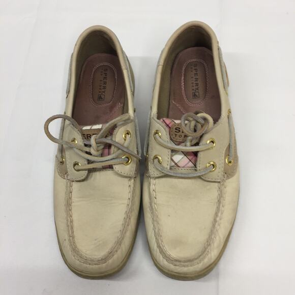 Sperry Top Sider Cream Pink Loafer Boat Shoe 6.5 - Picture 2 of 8